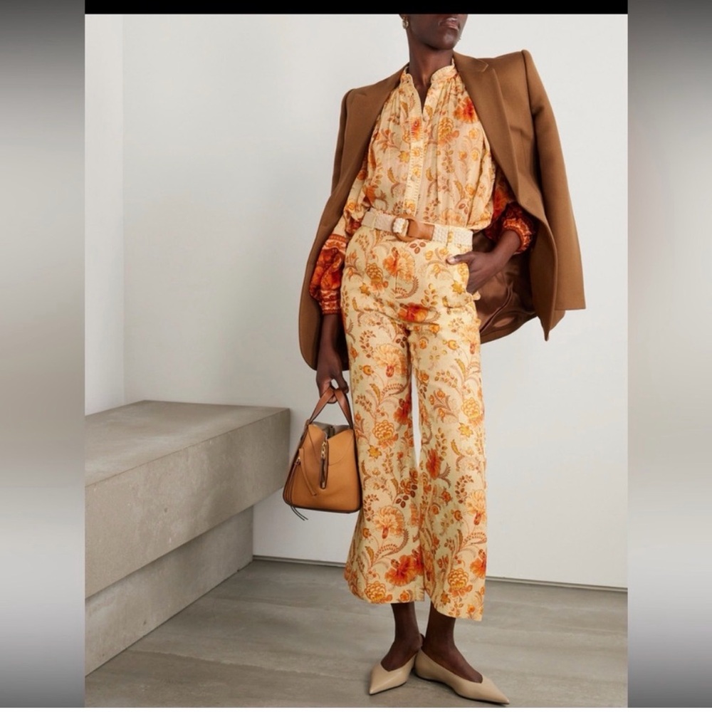 Zimmerman Floral Print Wide-Leg Pants Size 2 or American size 6/8